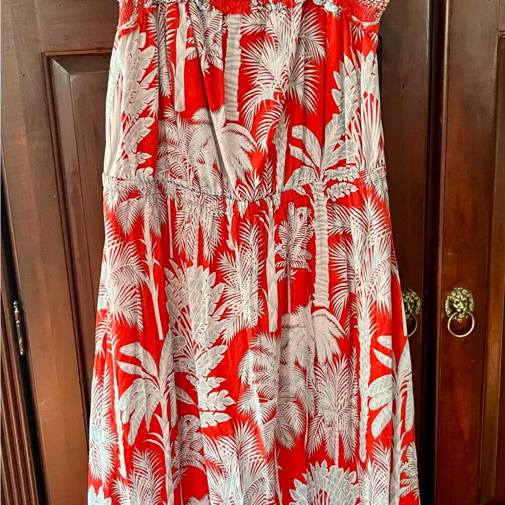Talbots Red and White Patterned Dress